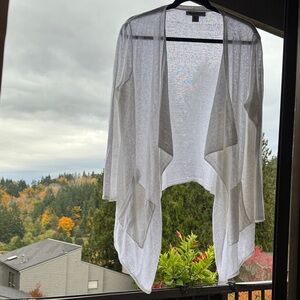 Tommy Bahama White Cotton Open-Front Cardigan